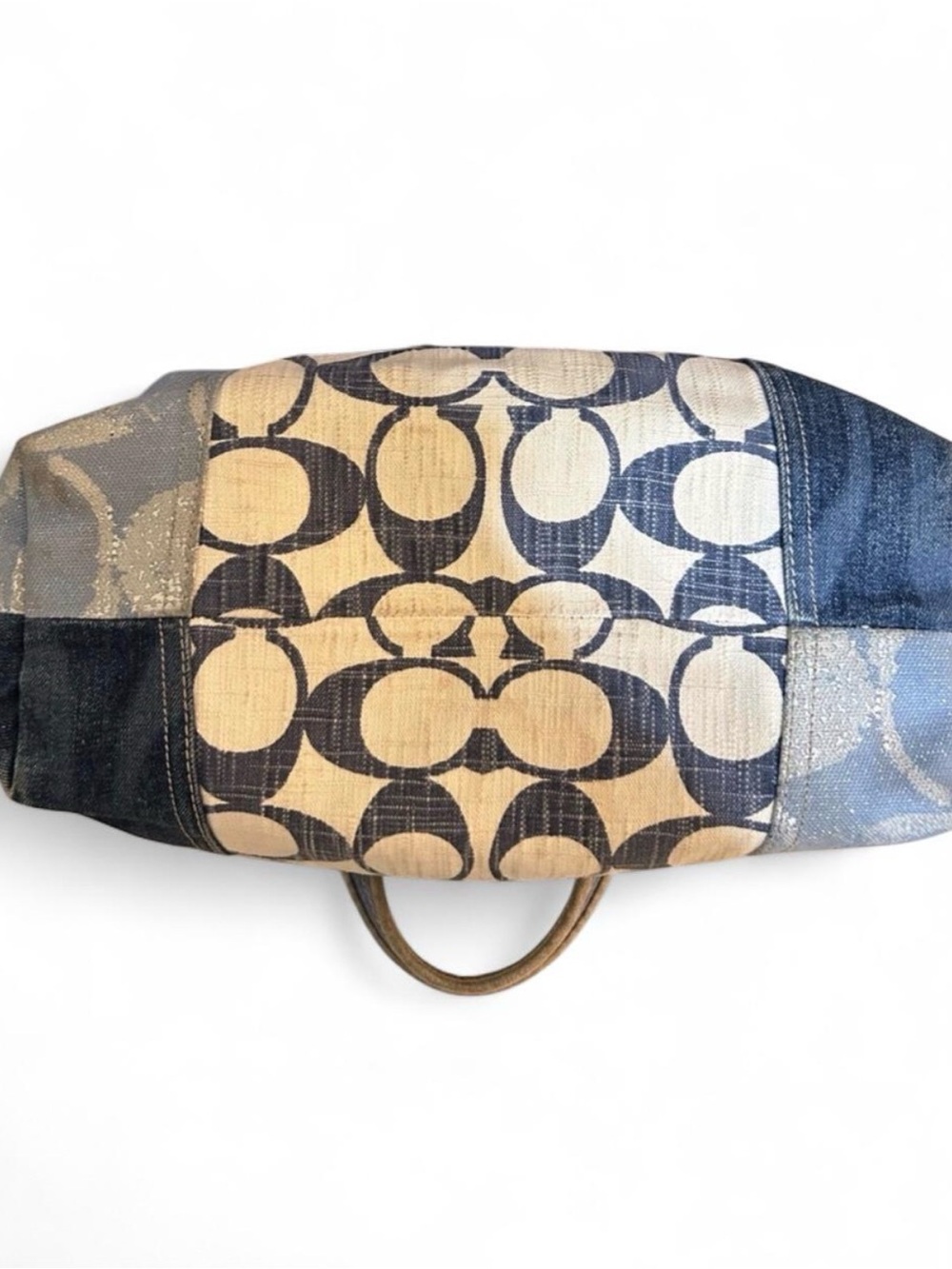 Coach Poppy Denim Patchwork Rocker Satchel - Picture 5 of 8